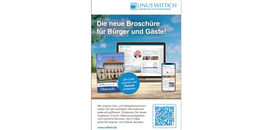 Foto und QR-Code der Informationsbroschüre