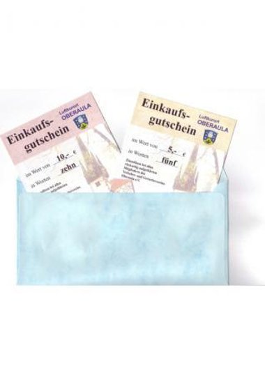 Umschlag mit zwei Gutscheinen